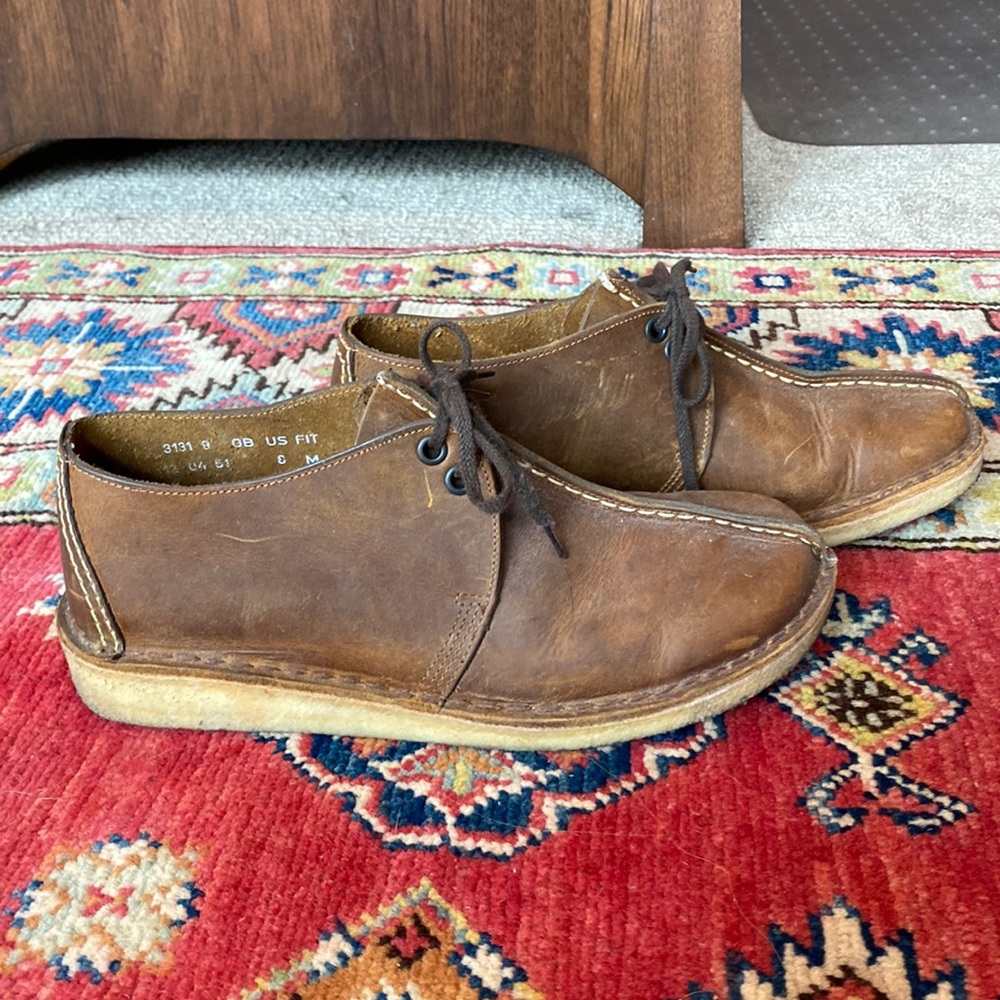 Clarks Tan Leather Women's Loafers